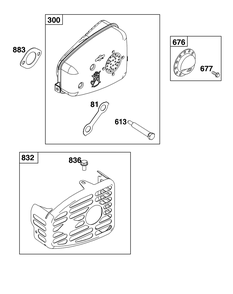 Exhaust Group Diagram and Parts List for 100802-0026-H5 100000 - 19Z999 Briggs and Stratton Engine